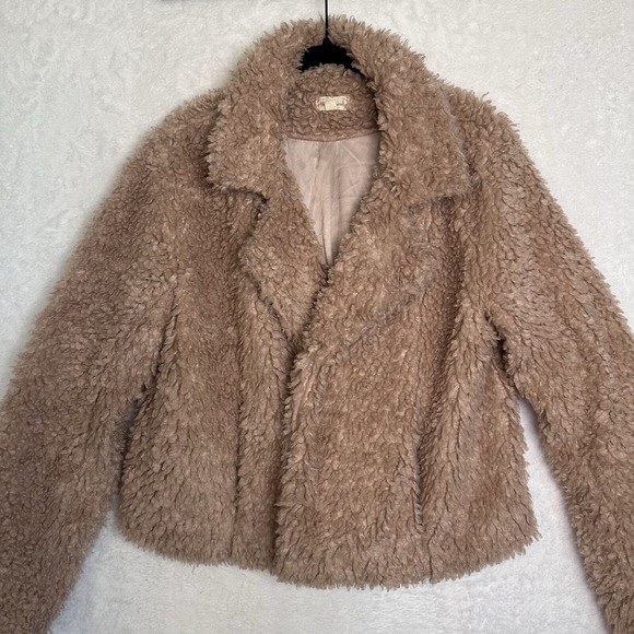 Hem And Thread Jackets & Blazers - Anthropologie By Hem and Thread Coat Tan Soft Size M Mid Length Shearling
